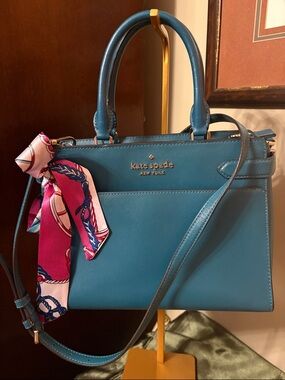 kate spade Cameron street satchel crosshatch saffiano leather in deep teal